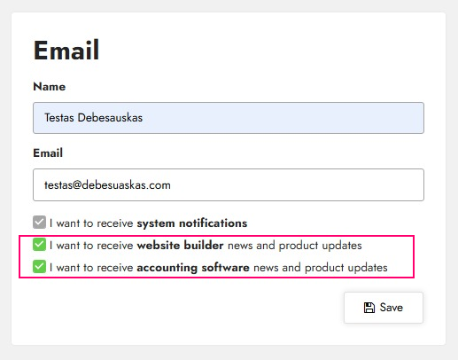Unsubscribing from newsletters in account settings